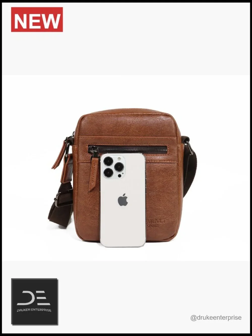 Small Crossbody Bag Mens Purse Leather Messenger Bag Sling Shoulder Travel